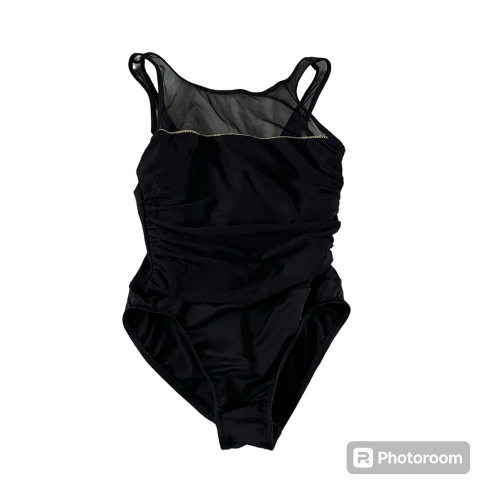 Miraclesuit Ruched Mesh Detail One Piece Women’s Size 10